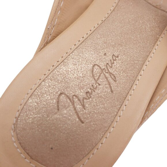 NIB MAX Azria Freja Flat Sandals Sz 36.5 Gold Metallic Strappy Ankle Strap - Picture 12 of 12